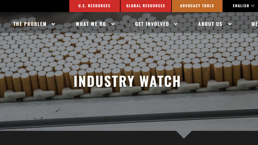 Preview image of Campaign for Tobacco-Free Kids Industry Watch website page