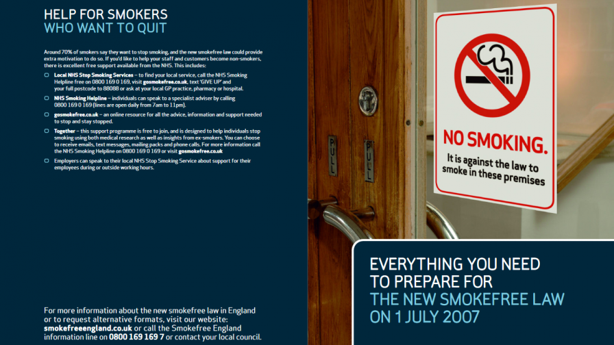 preview of resource document Guide for Smokefree Law, England