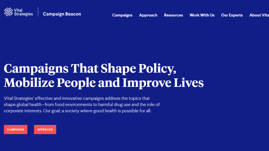 screen shot of Campaign Beacon Homepage